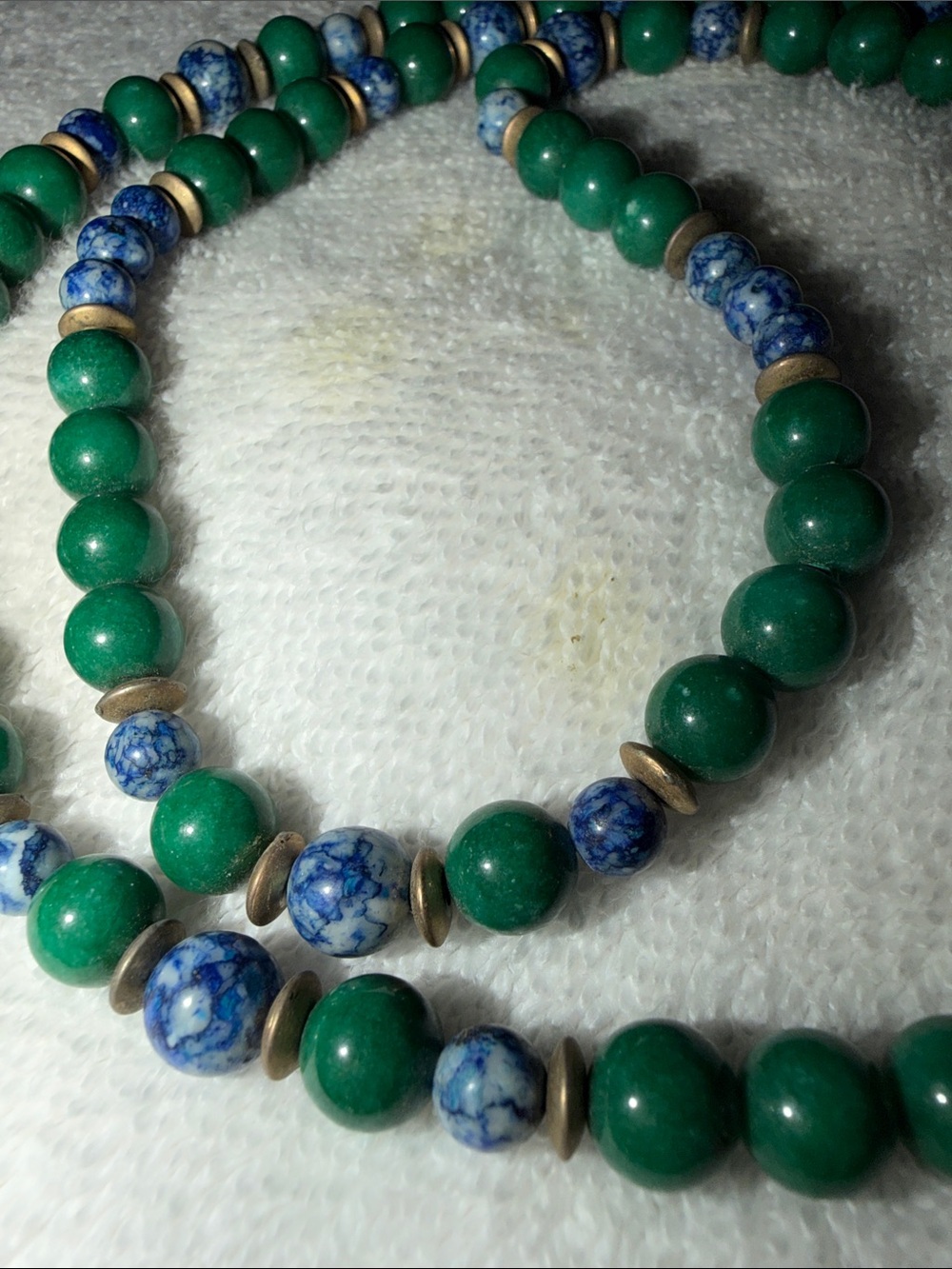 Green and Blue Beaded Women's Necklace